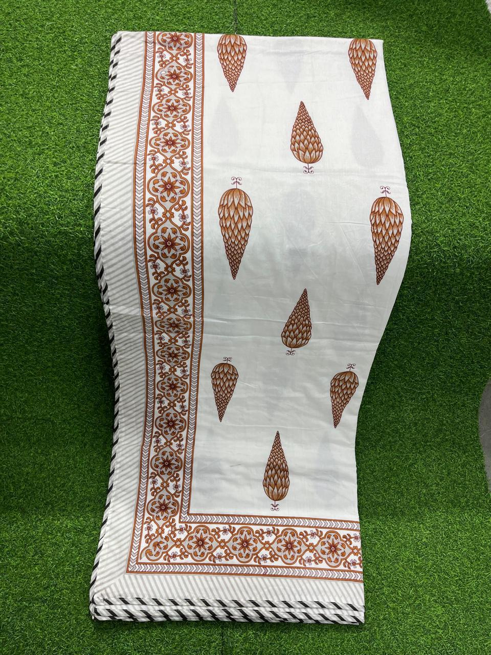 ArtbyKAMASK 100% Organic Cotton Hand Block Printed Dohar -3 Layered Dohar in Queen Size 90X108 Inches (228x274 cms) - 1 Dohar Chandini Blue + 2 Colors