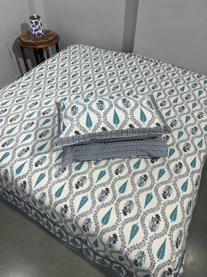 ArtbyKAMASK 100% Organic Cotton Hand Block Printed Double Bed Sheet - 210 TC Double Bed Sheet in King Size - Size - 90 X 108 Inches 228 x 274 cms) - 1 Bedsheet and 2 Pillow Covers - Gauri Yellow + 2 Variants