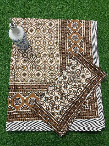 ArtbyKAMASK 100% Organic Cotton Hand Block Printed Double Bed Sheet - 210 TC Double Bed Sheet in Queen Size - Size - 90 X 108 Inches (228 x 274 cms) - 1 Bedsheet and 2 Pillow Covers - Roshini Green + 4 Variants