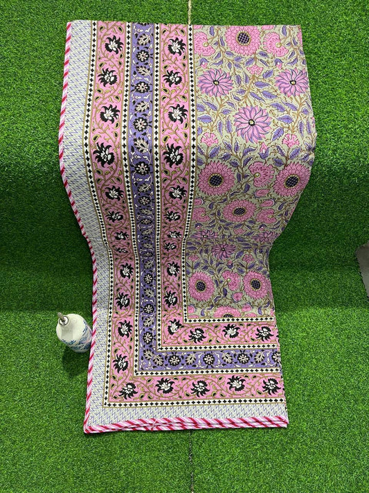 ArtbyKAMASK 100% Organic Cotton Hand Block Printed Dohar - 3 Layered Dohar in Queen Size - Size - 90 X 108 Inches (228 x 274 cms) - 1 Dohar - Siddhi Dohar Green + 2 Variants