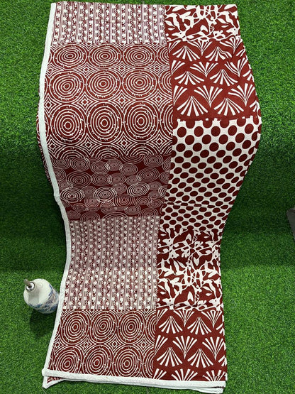 ArtbyKAMASK 100% Organic Cotton Hand Block Printed Dohar-3 Layered Dohar in Queen Size 90X108 Inches (228x274 cms)-1 Dohar-Vartika Black & 2 Variants